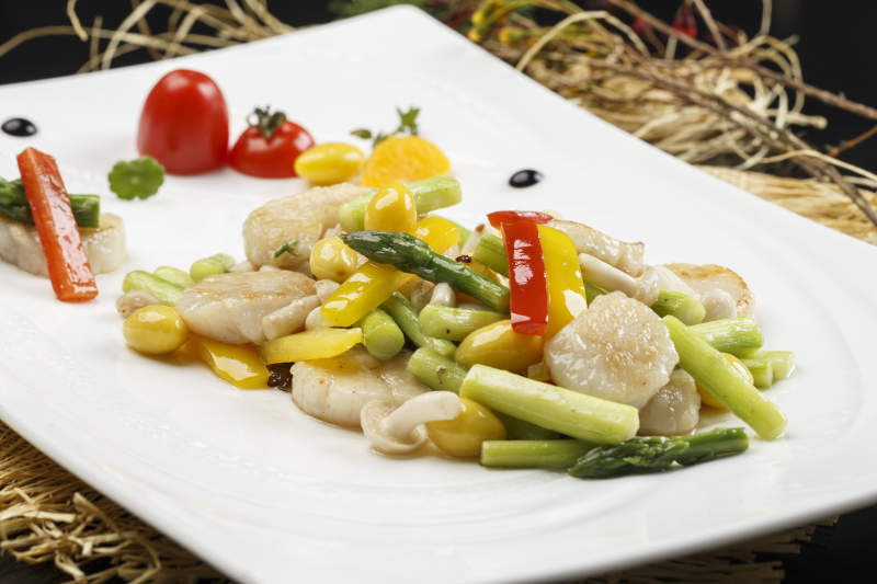 遍野芝兰煎澳带蒜薹鸡枞菌带子图片