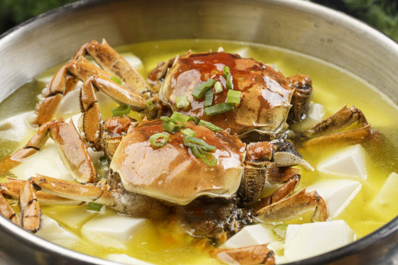 蟹黄豆腐大闸蟹图片