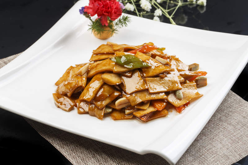 XO酱香炒杏鲍菇片图片