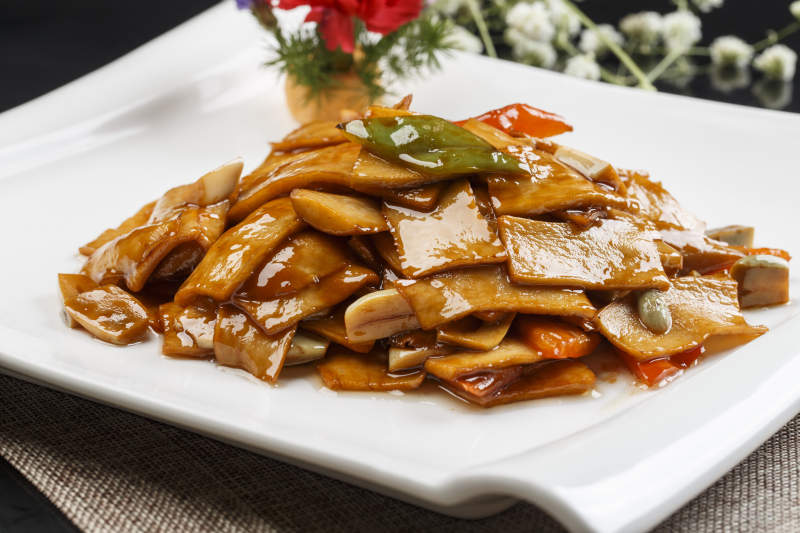 XO酱香炒杏鲍菇片图片