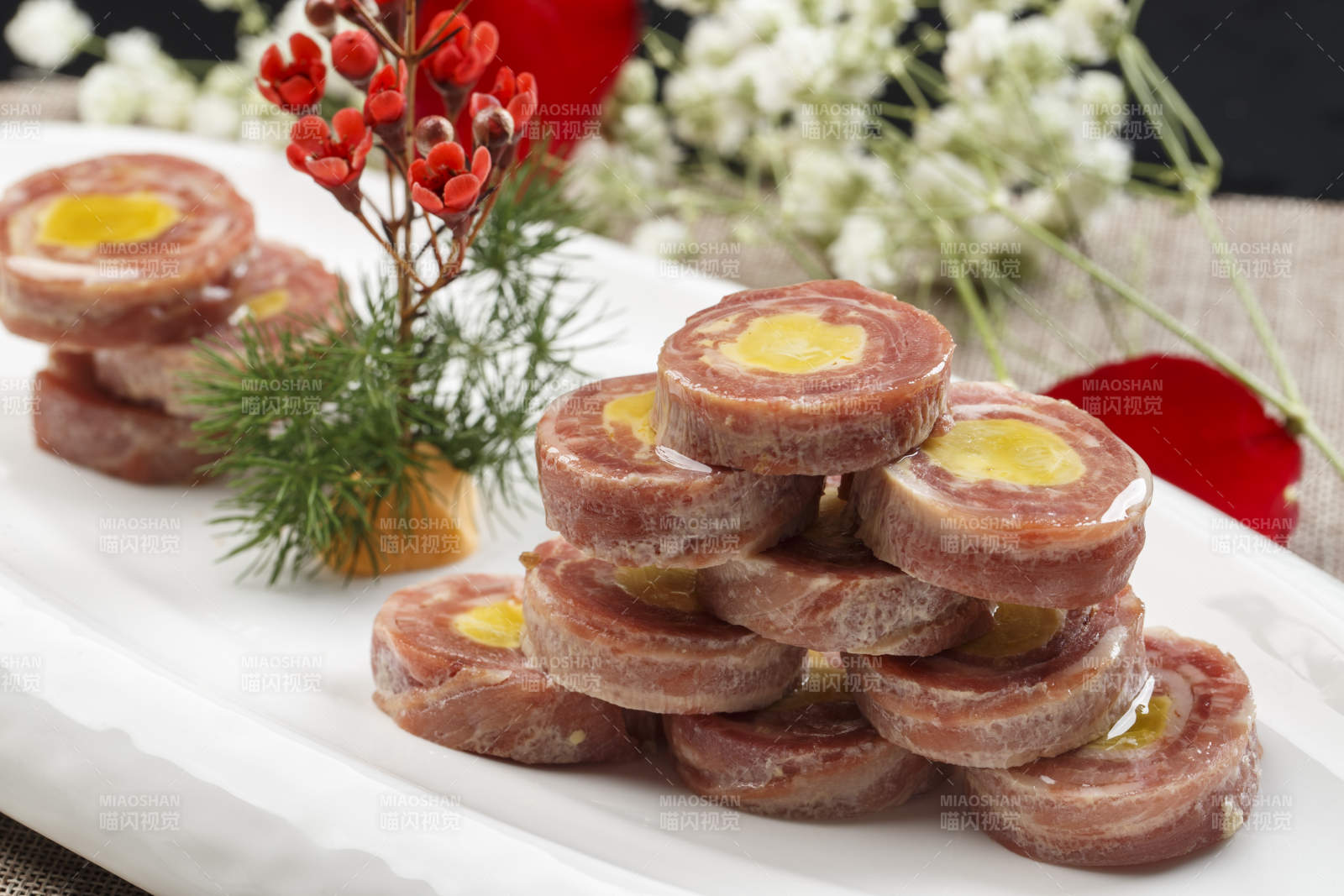 鱿鱼猪肉鸡蛋卷切片图片