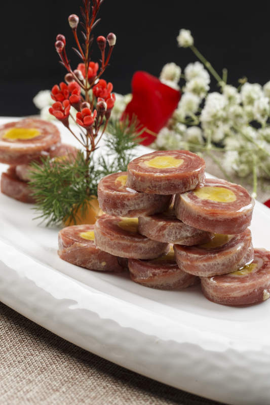 鱿鱼猪肉鸡蛋卷切片图片