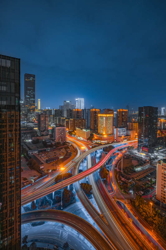 夜幕下的长沙城市动脉图片