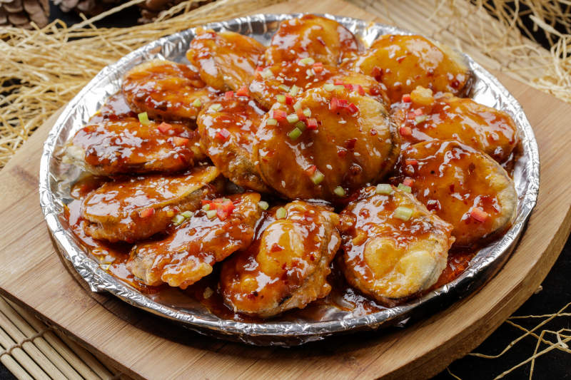 铁板浇汁香炸茄盒图片