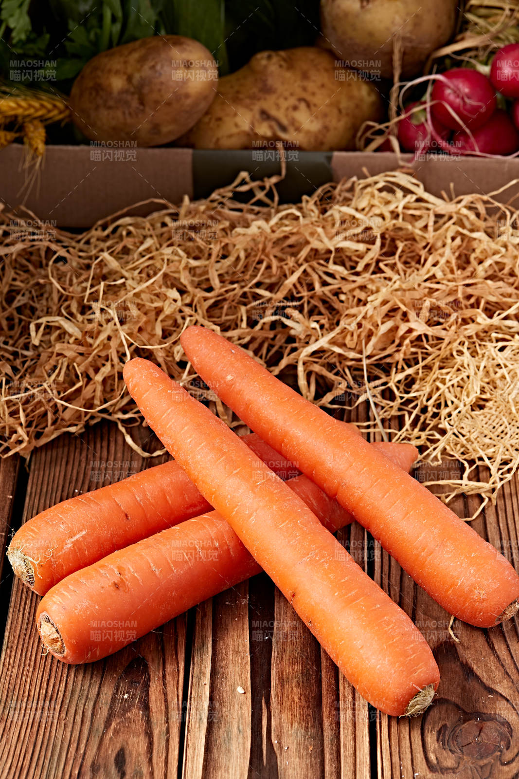 新鲜采摘有机蔬菜胡萝卜图片