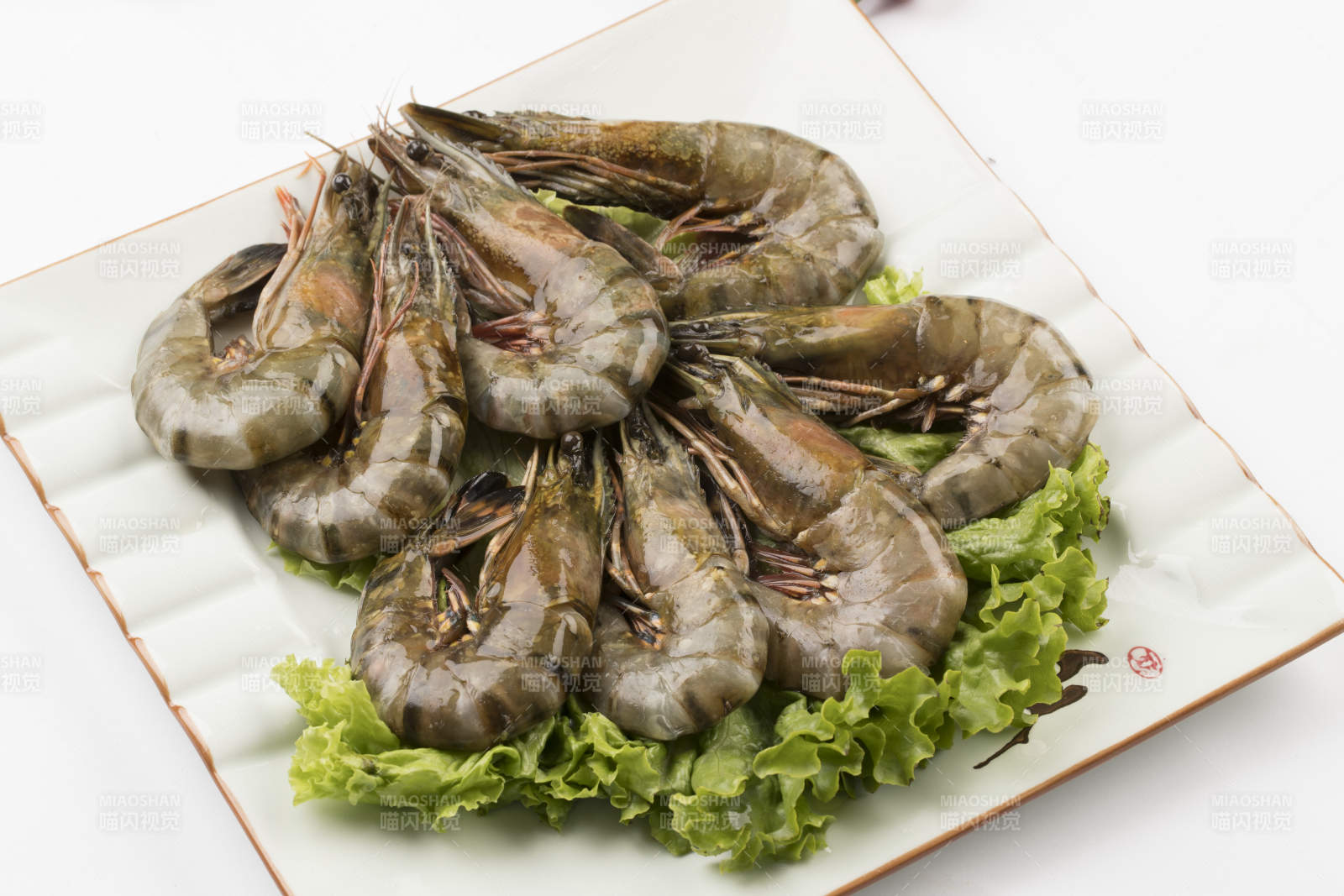 高档火锅料理食材泰国虎虾图片