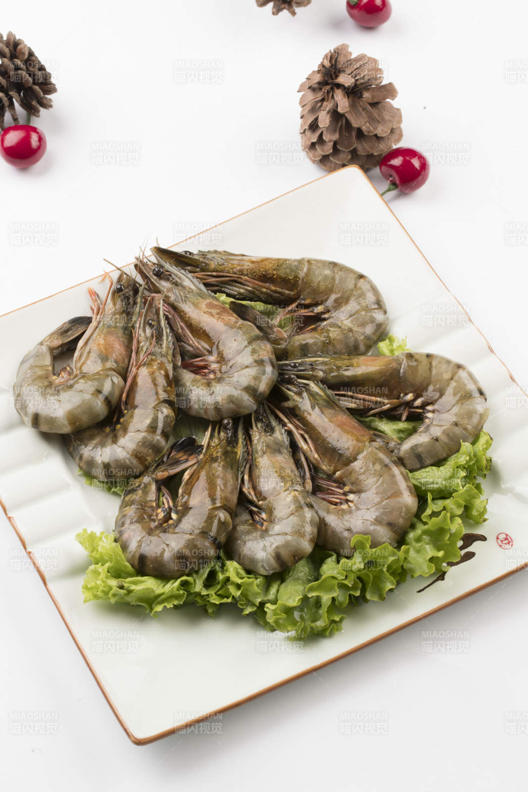 高档火锅料理食材泰国虎虾图片