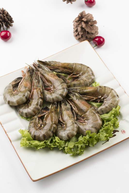高档火锅料理食材泰国虎虾图片