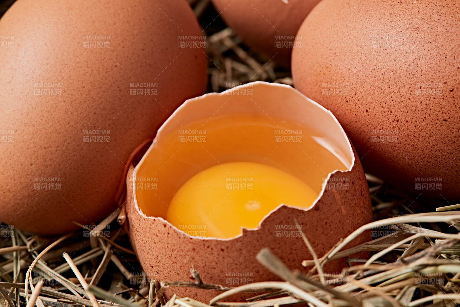 被草团拥抱的营养丰富味道鲜美的油鸡蛋图片