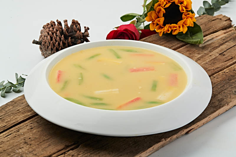 蟹柳丝瓜海鲜浓汤图片