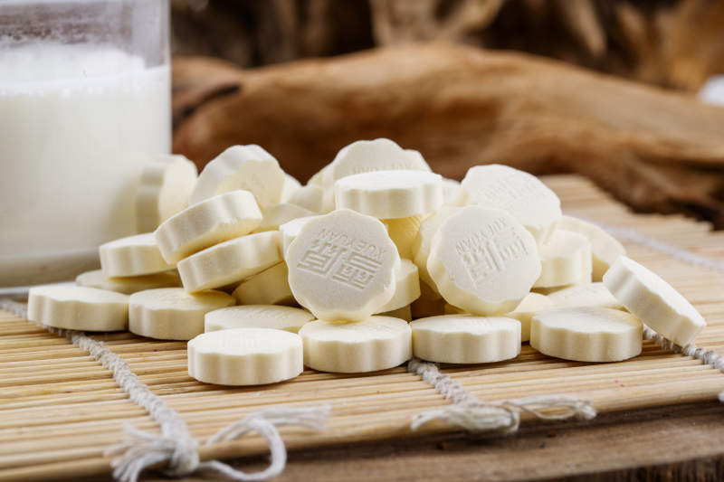 浓香甜美滋味浓郁的蒙族牛奶制品特写图片