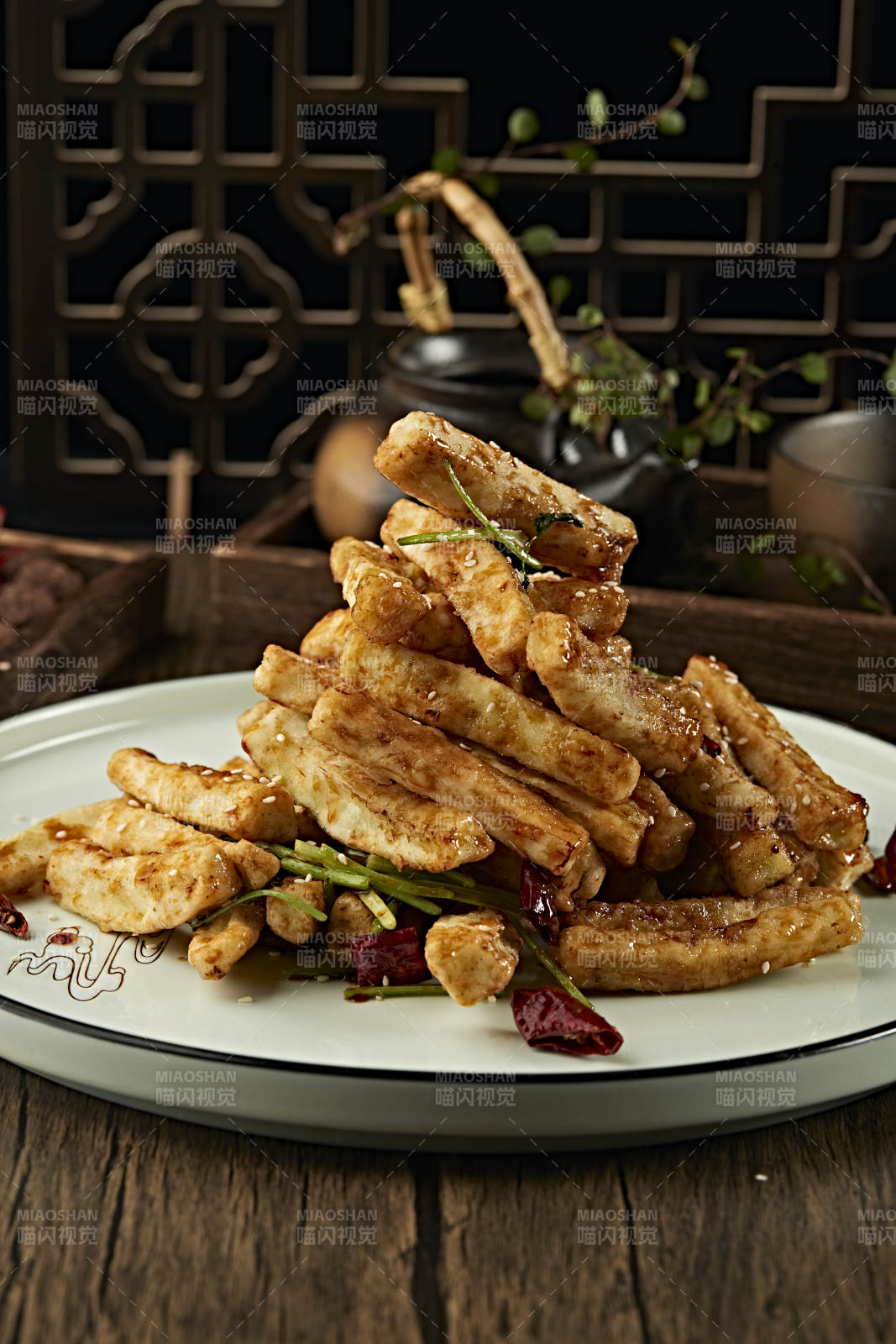 复合味油炸茄子条图片