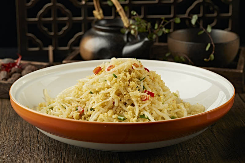 黍米金米拌洋芋丝小米饭土豆丝图片