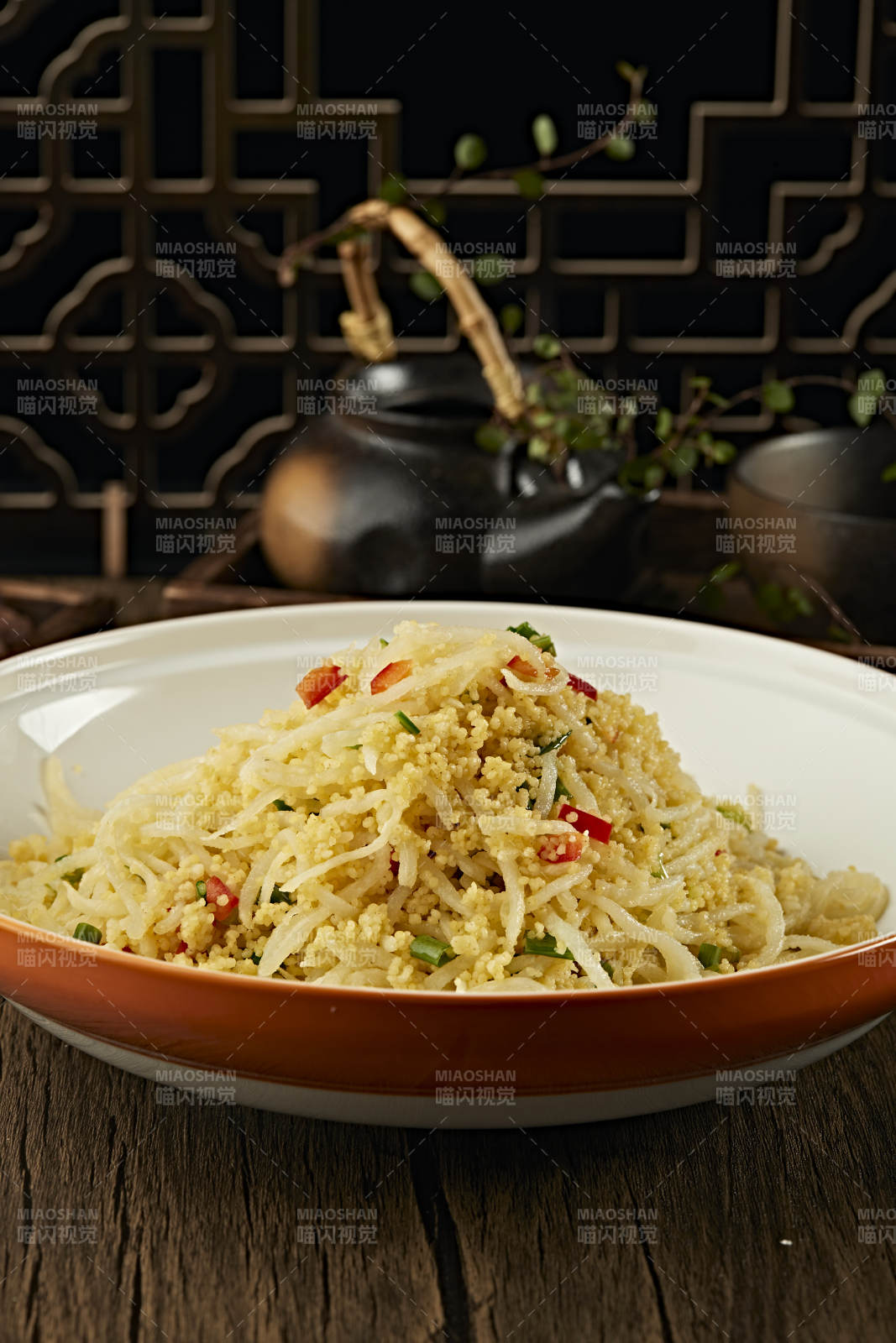 黍米金米拌洋芋丝小米饭土豆丝图片