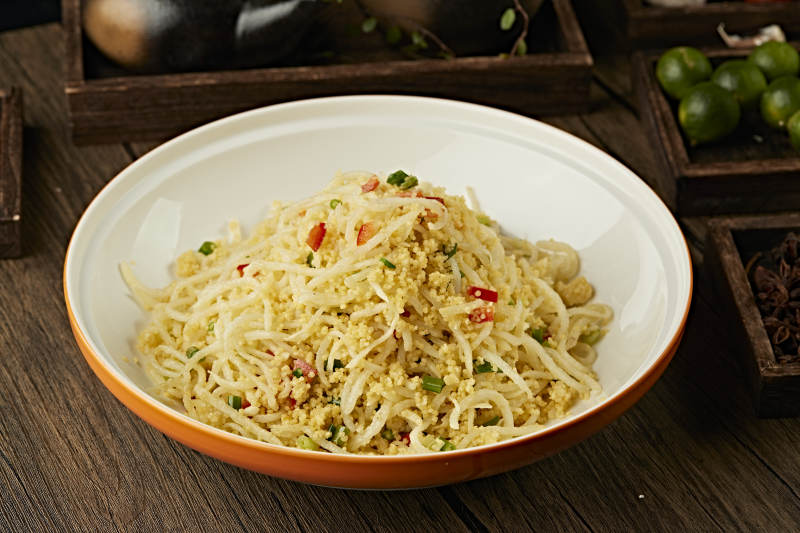 黍米金米拌洋芋丝小米饭土豆丝图片