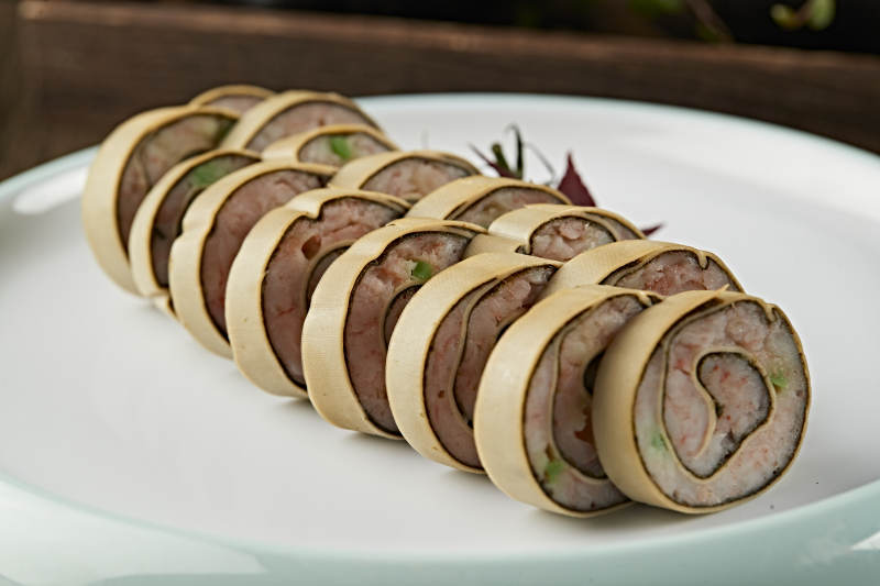 干豆腐海苔鲜虾卷图片