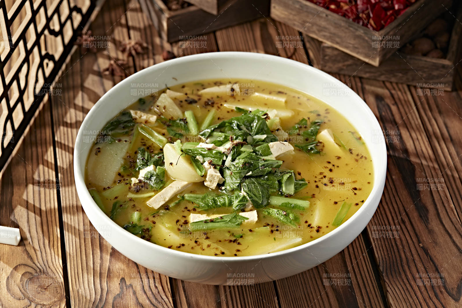 土豆豆腐炖小白菜胡麻花图片