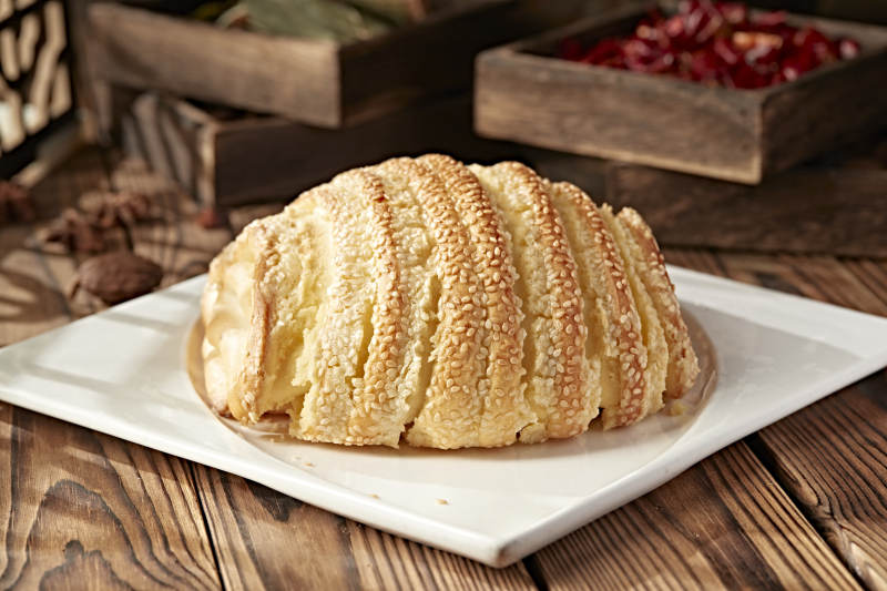 香烤花开富贵芝麻大花卷图片