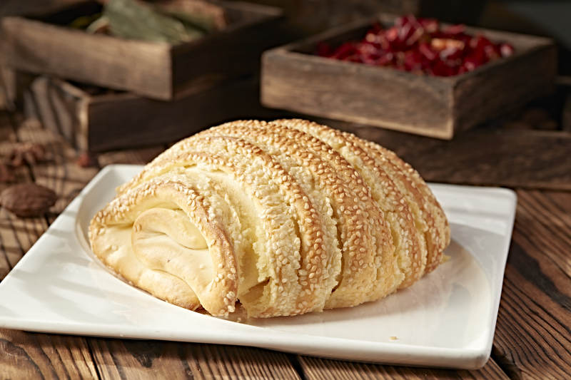 香烤花开富贵芝麻大花卷图片