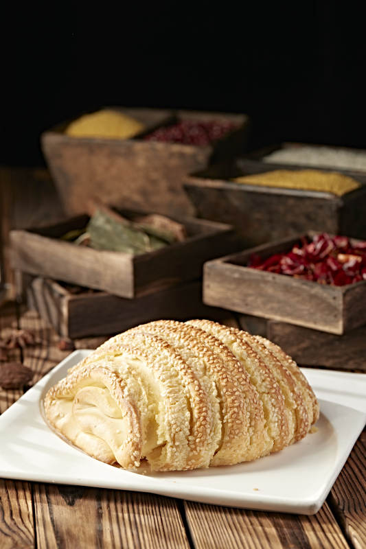 香烤花开富贵芝麻大花卷图片