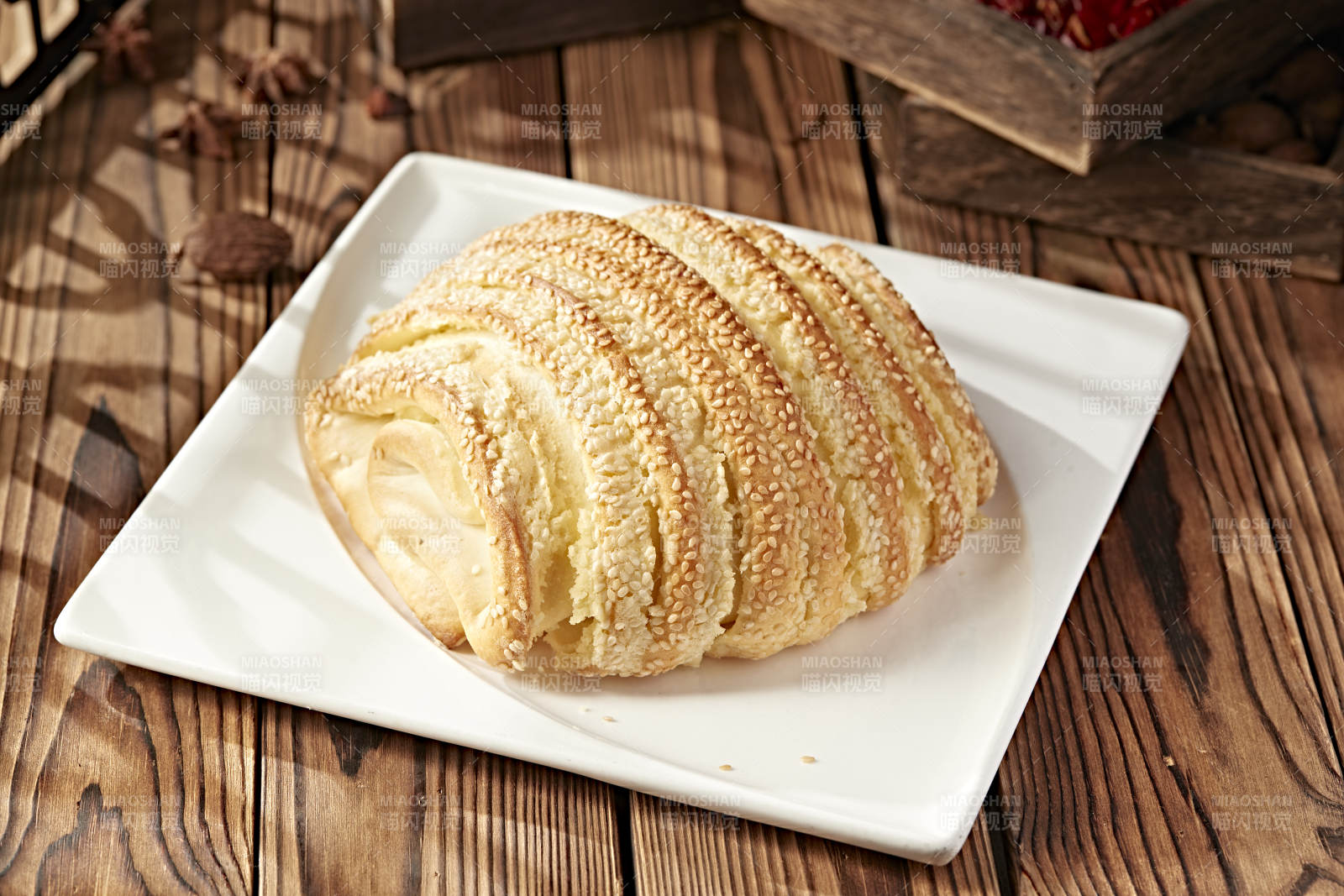 香烤花开富贵芝麻大花卷图片