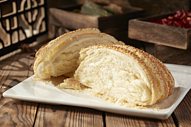 香烤花开富贵芝麻大花卷图片