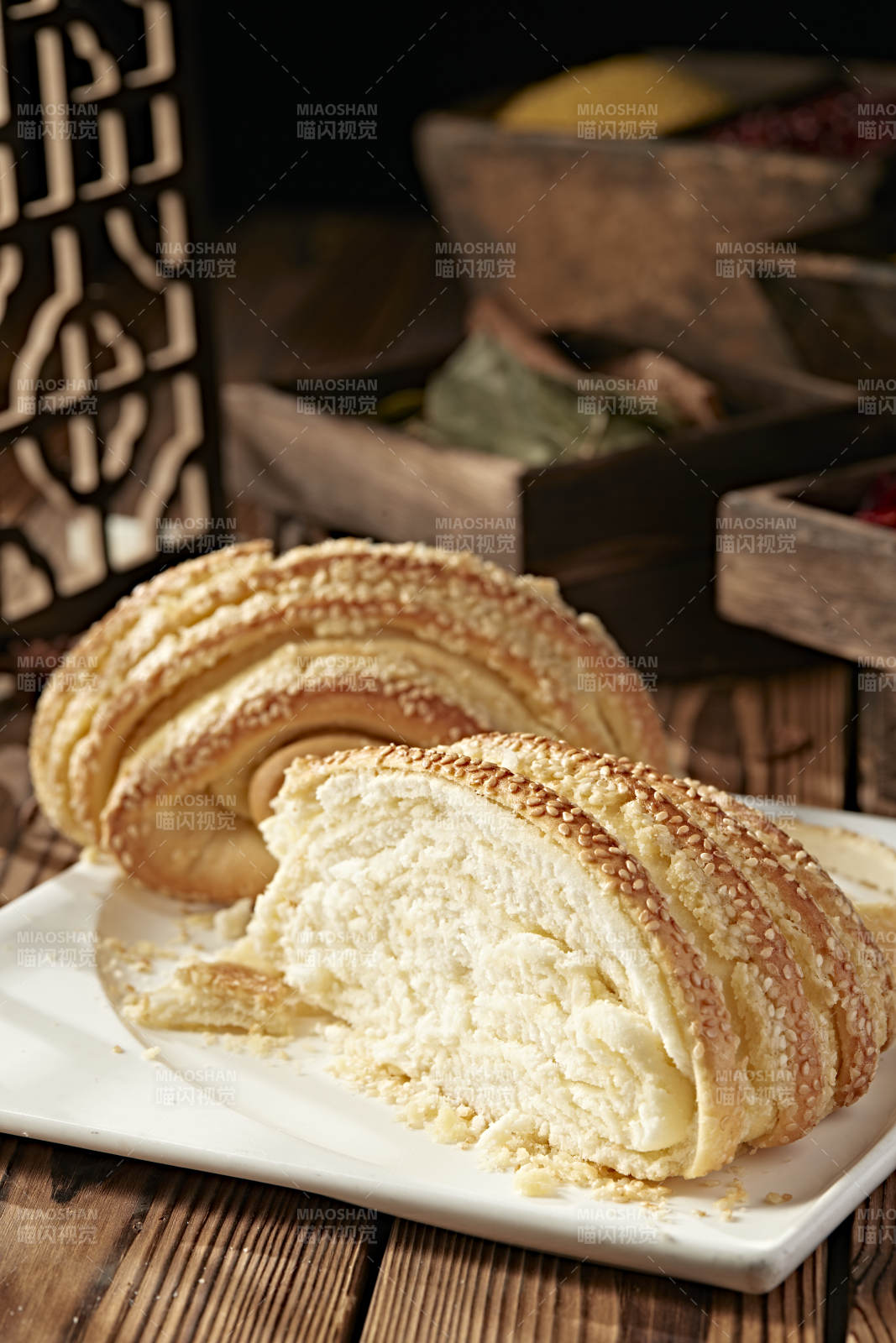 香烤花开富贵芝麻大花卷图片