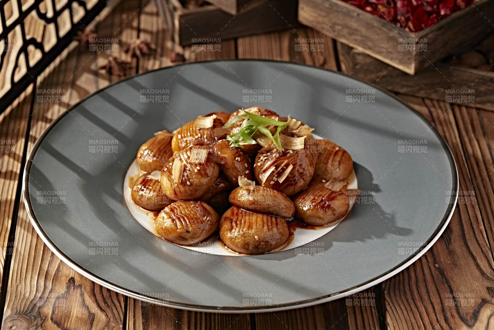 酱烧葱香塞外口蘑图片