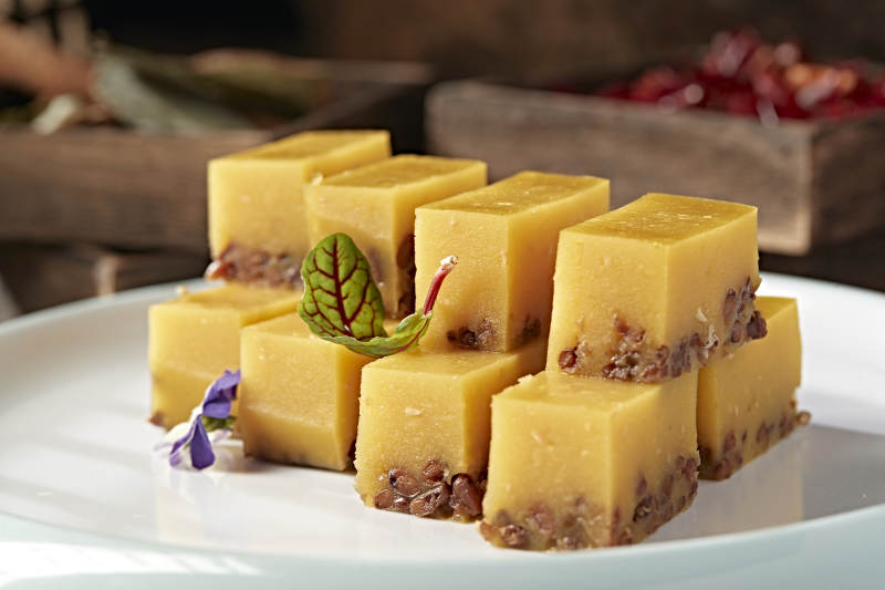 美味甜品南瓜红豆糕图片