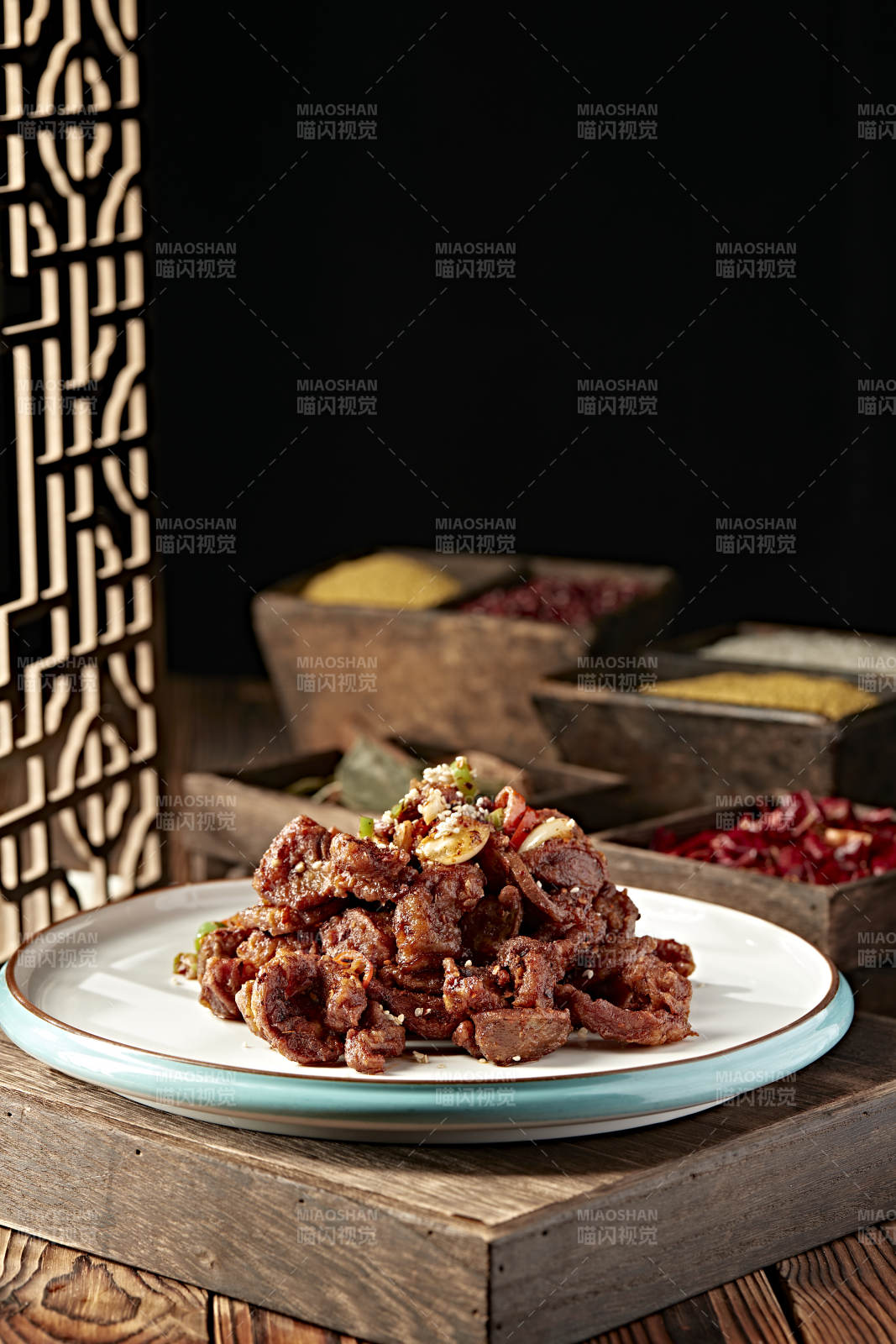 油炸孜然蒜香鸡胗片图片