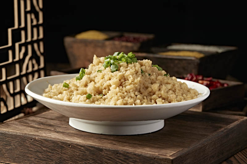 张家口农家美食炒莜面傀儡图片