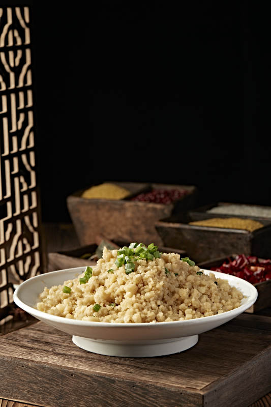 张家口农家美食炒莜面傀儡图片