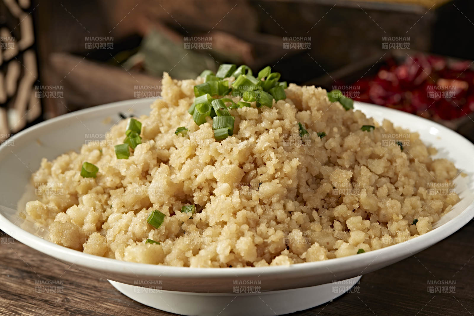 张家口农家美食炒莜面傀儡图片