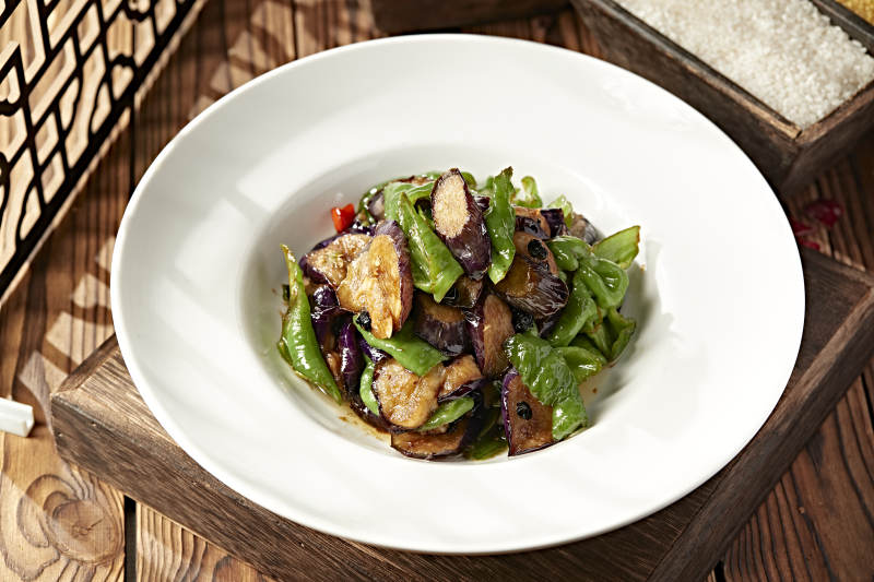 豆豉青辣椒烧茄子图片