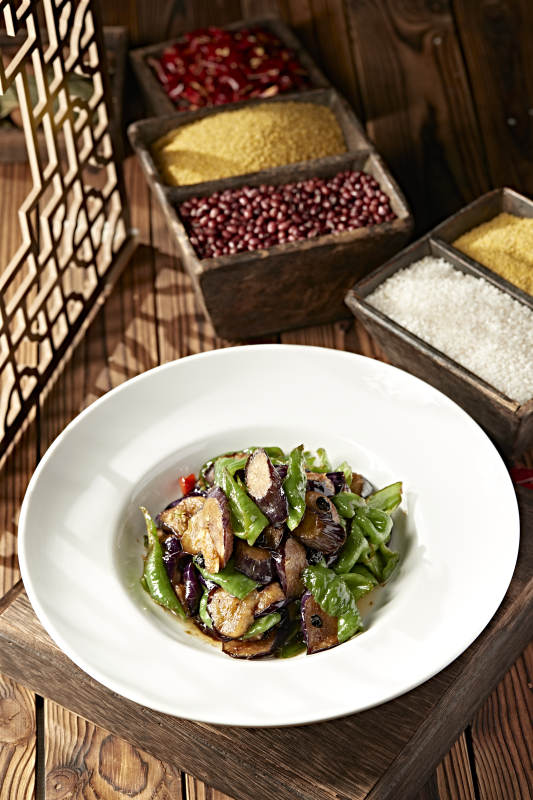 豆豉青辣椒烧茄子图片