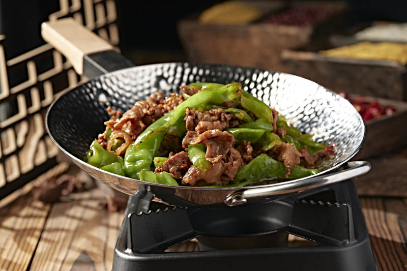 精美小炒螺丝椒爆炒猪五花肉图片