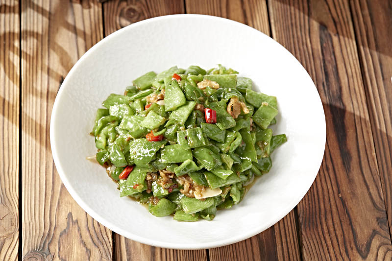 蒜香五花肉刀豆角炒辣椒图片