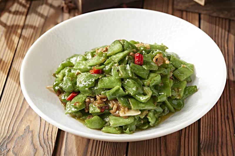 蒜香五花肉刀豆角炒辣椒图片