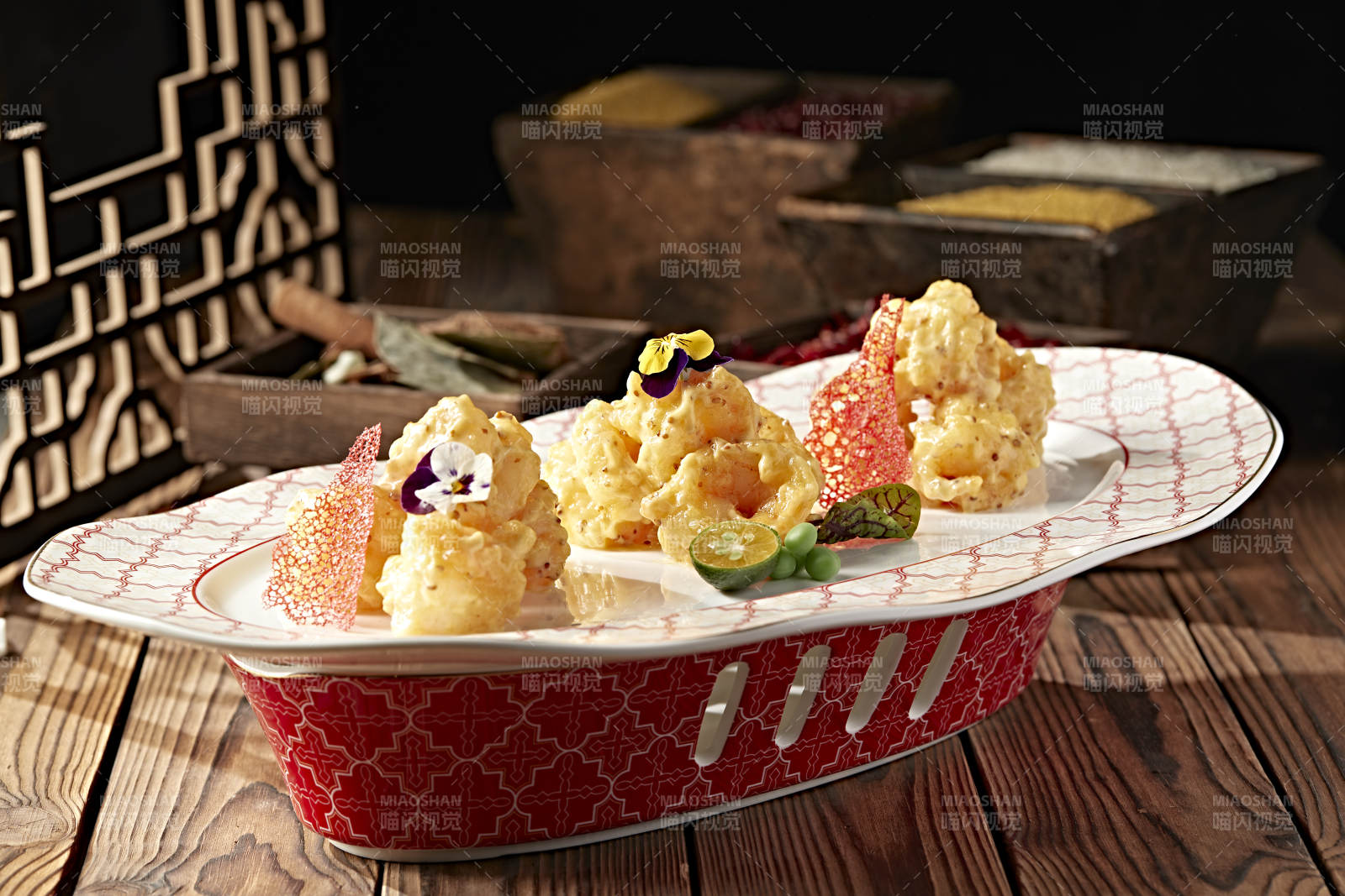 芝士酱芥末蜂蜜大虾球图片