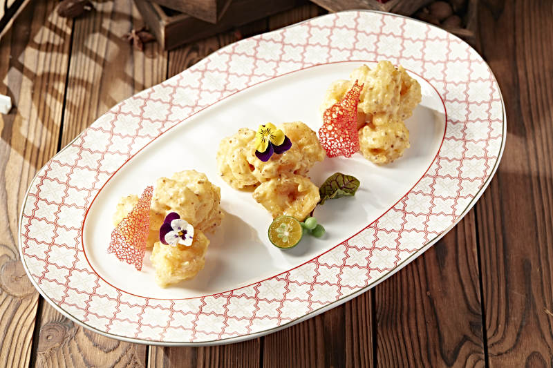 芝士酱芥末蜂蜜大虾球图片