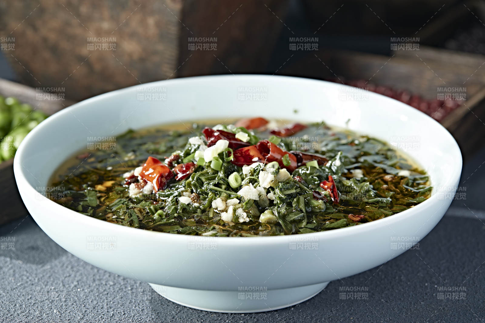 莜面蘸水野韭菜蒜末辣椒油图片