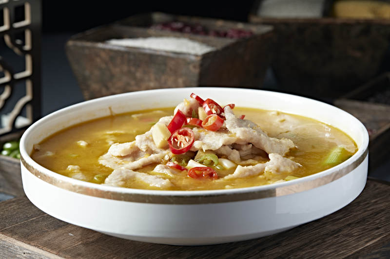 酸汤椒麻水煮猪肉片图片