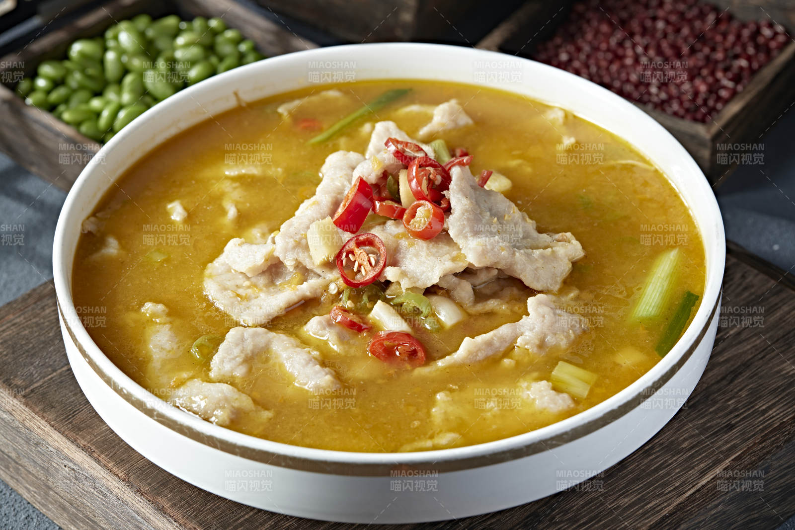 酸汤椒麻水煮猪肉片图片