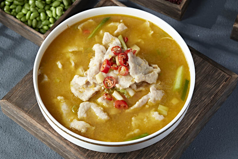 酸汤椒麻水煮猪肉片图片