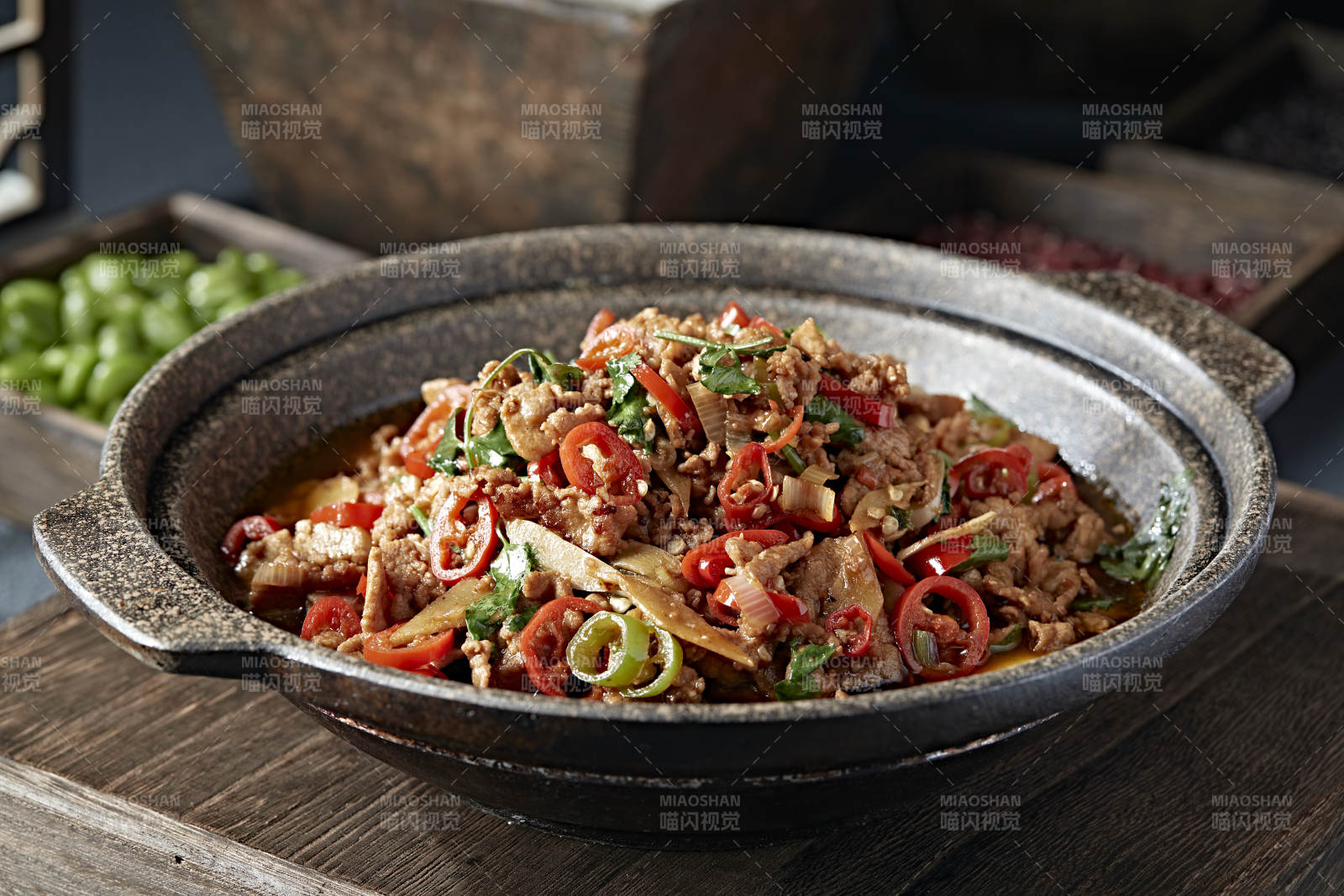 石锅湘味双椒小炒渣渣牛肉图片