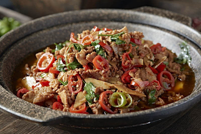 石锅湘味双椒小炒渣渣牛肉图片