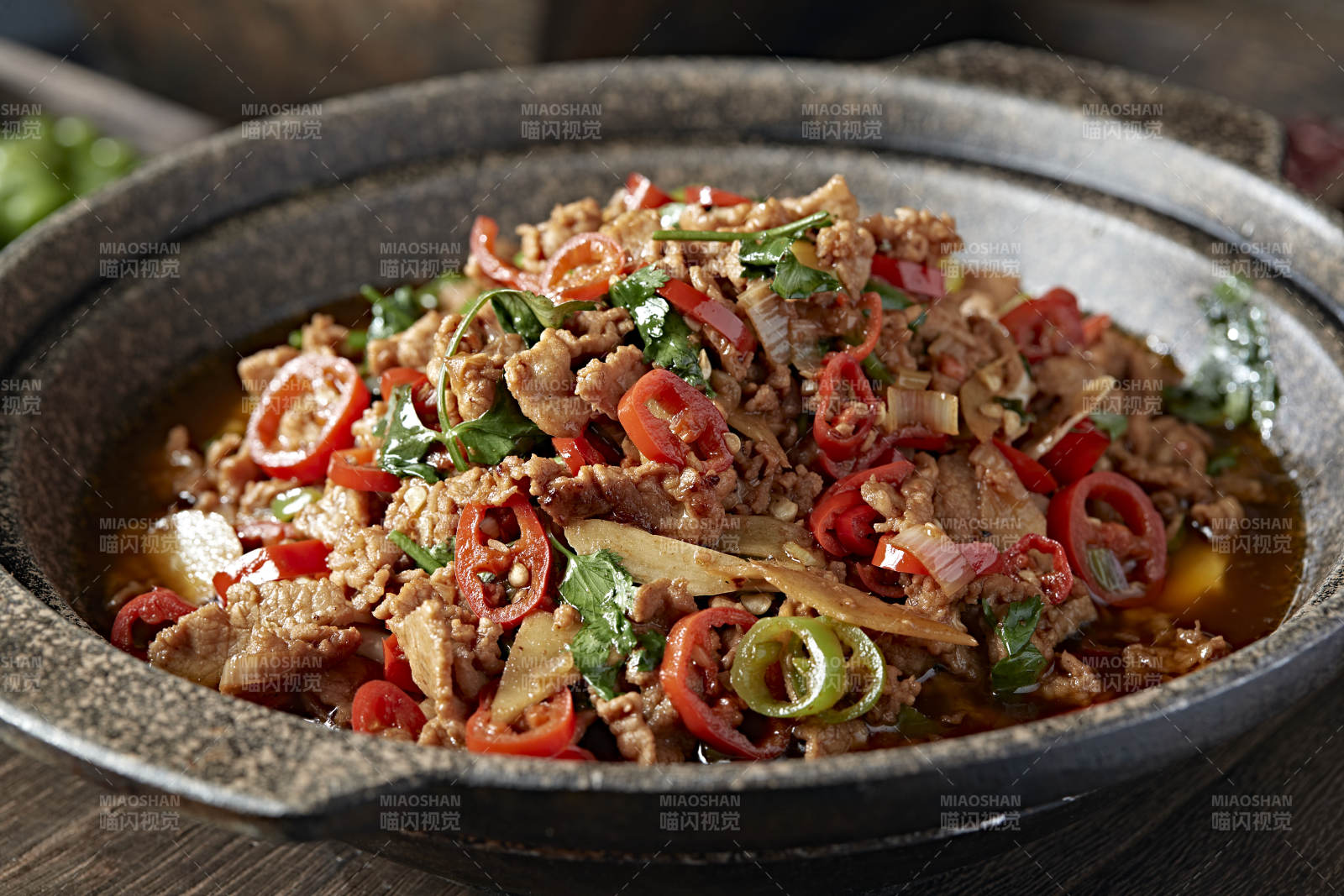 石锅湘味双椒小炒渣渣牛肉图片