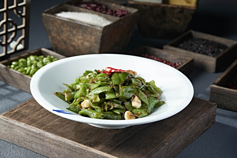 蒜香豆角爆炒青辣椒二荆条图片