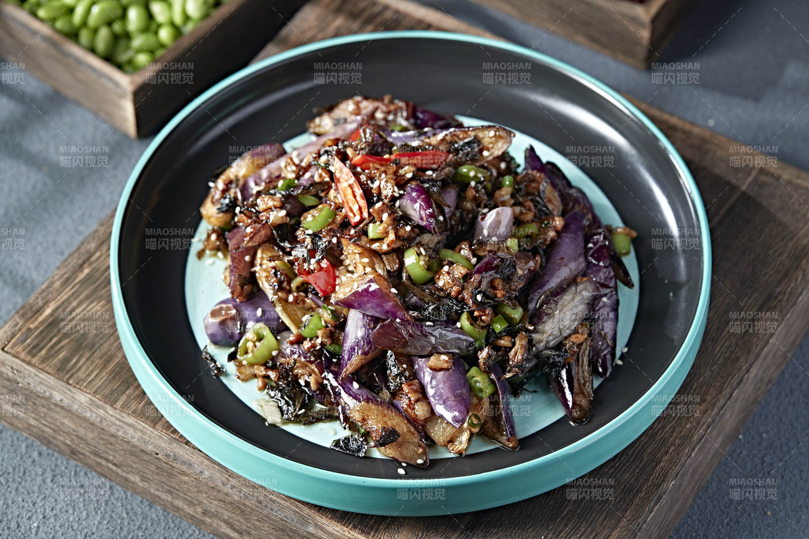 辣椒肉沫薄荷叶烧茄子图片