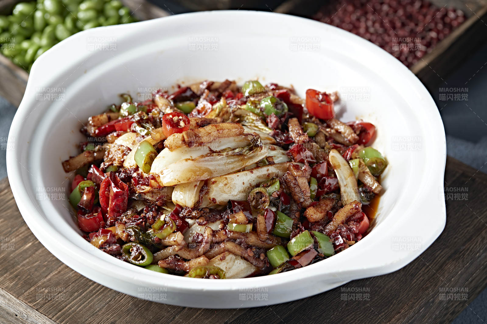 石锅香辣肉丝酱烧酱爆娃娃菜图片